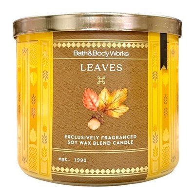 Bath & Body Works LEAVES Scented 3-Wick Candle Large 14.5 oz