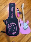 Rare 2005 Fender Hello kitty Squire Guitar,  Strap, Headphone Amp, Gigbag — photo 1