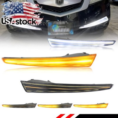Clear Switchback LED Bumper Corner Parking Signal Lights For 2009-2011 Acura TL