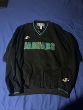 Vintage Logo Athletic Jacksonville Jaguars Sweatshirt Size XL Black Waffle Knit