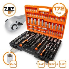 CHAMPION Steckschl&uuml;sselsatz 172-tlg. 1/4 3/8 1/2 Zoll Knarrenkasten 72-Zahn