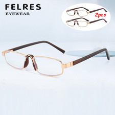2PCS +1.00 Lunettes de Lecture Anti Lumière Bleue Résistance Carré Petit Monture Lunettes
