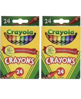 Crayola 24 Count Box of Crayons Non-Toxic Color Coloring School (2 Pack)