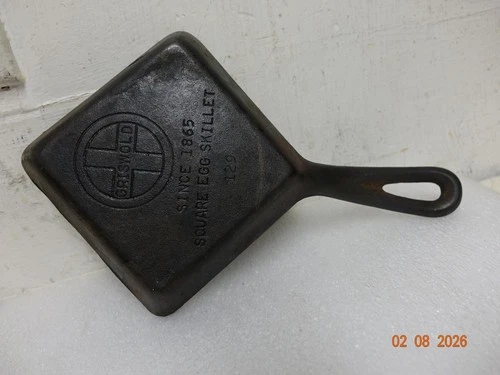 Vintage Griswold Cast Iron Square Egg Skillet No 129 Since 1865 Made in USA