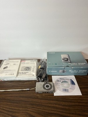 Canon PowerShot Digital ELPH SD400 5.0MP Digital Camera w/ Box Silver