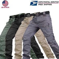 Mens Tactical Cargo Pants Waterproof Outdoor Hiking Work Combat Trousers USA