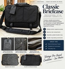 Classic Black Professional Briefcase / Laptop Messenger Bag