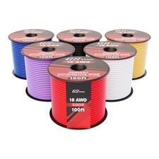 "16 Gauge Automotive Wire 100ft Spool, 12V Low Voltage, Car Audio LED DIY"