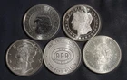FIVE (5)  1 OZ .999 SILVER ROUNDS ( 5 OZ TOTAL)  LOT 181106