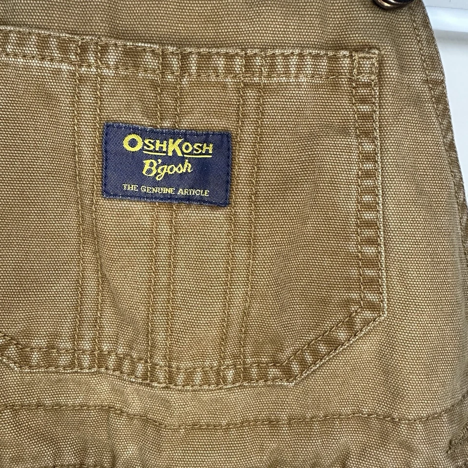 Mono con tirantes Oshkosh B' Gosh 24 meses niño pequeño marrón oso piernas a presión tostado Foto 4 de 4