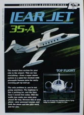 Lear Jet Plane Picture Aircraft Pamphlet Info Sheet Wall Art Out of Print Decor 