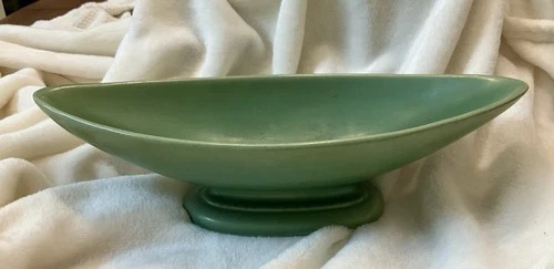 Vintage Redwing  Green Pedestal Ceramic Bowl