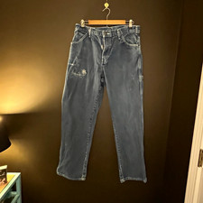 Vintage Dickies Carpenter Jeans Mens 34x30 Blue Denim Workwear Utility Skater