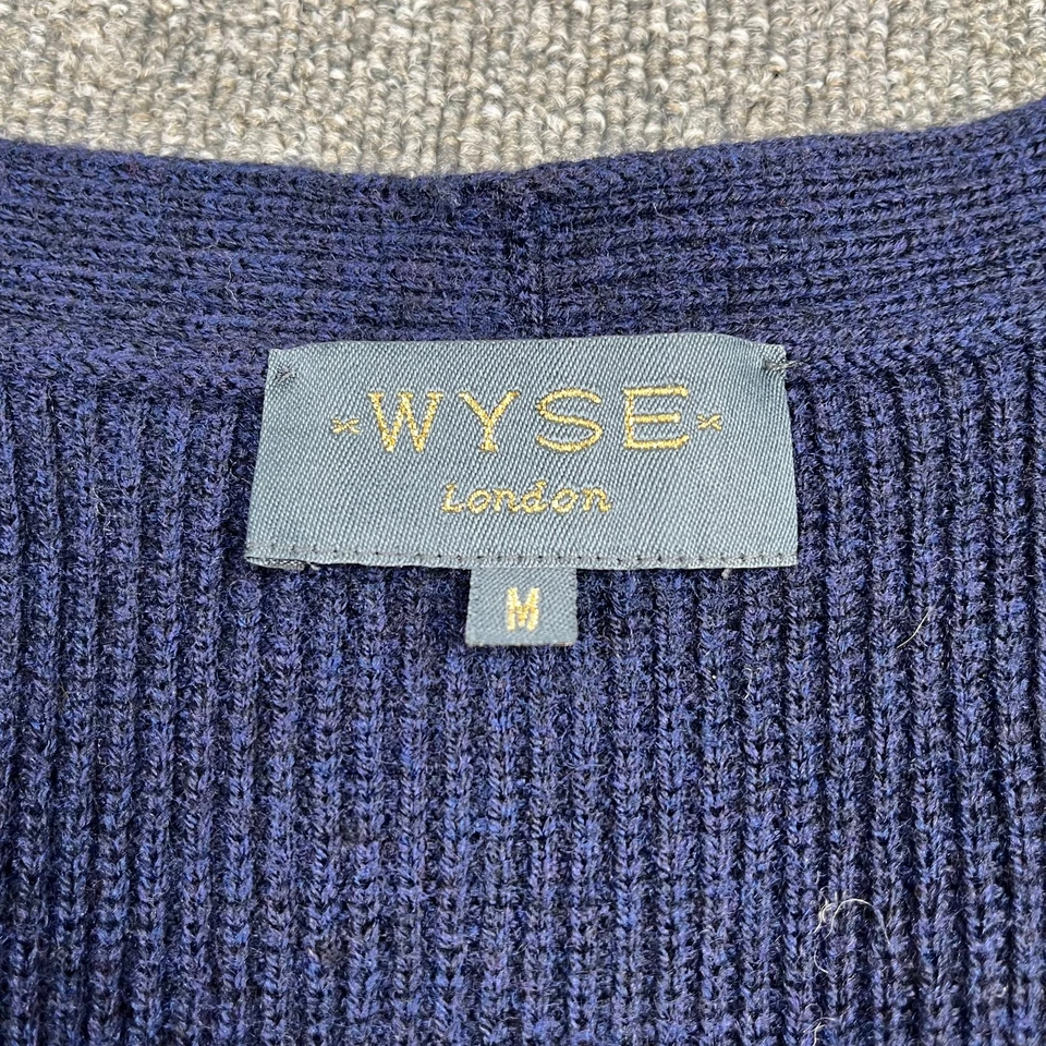 Wyse London Jumper Womens Medium Navy Merino Wool Sleeveless Layering Vest - Image 2 of 4