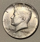 1969-D Kennedy Half Dollar 40% Silver US Coin Collectable