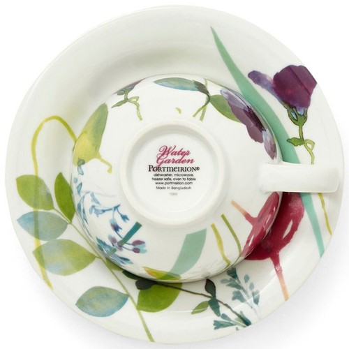 Portmeirion Water Garden Tea Cups & Saucers Set of 4 - Picture 3 of 7