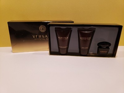 Versace ~CRYSTAL NOIR ~ 3 piece set  BATH, LOTION & EDT ~ NIB
