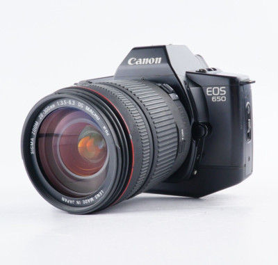 EX+5 Canon EOS 650 Film Camera w/ SIGMA DC MACRO 28-300mm F/3.5-6.3 Lens JAPAN