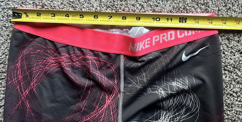 Nike Pro Combat DriFit Leggings Womens Large Gray Pink Swirl Yoga Elastic Waist - Picture 17 of 23