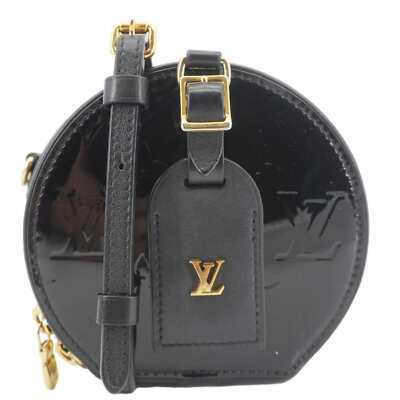 LOUIS VUITTON Boite Chapeau Souple Mini Monogram Vernis Shoulder Bag Black 