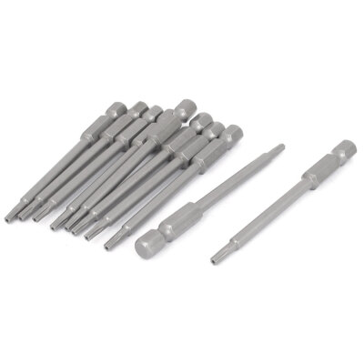 10 Stück 1/4'' Torx 75mm Sechskant-Stück 2,5 mm Tip T10 Sicherheitsnetik Bits