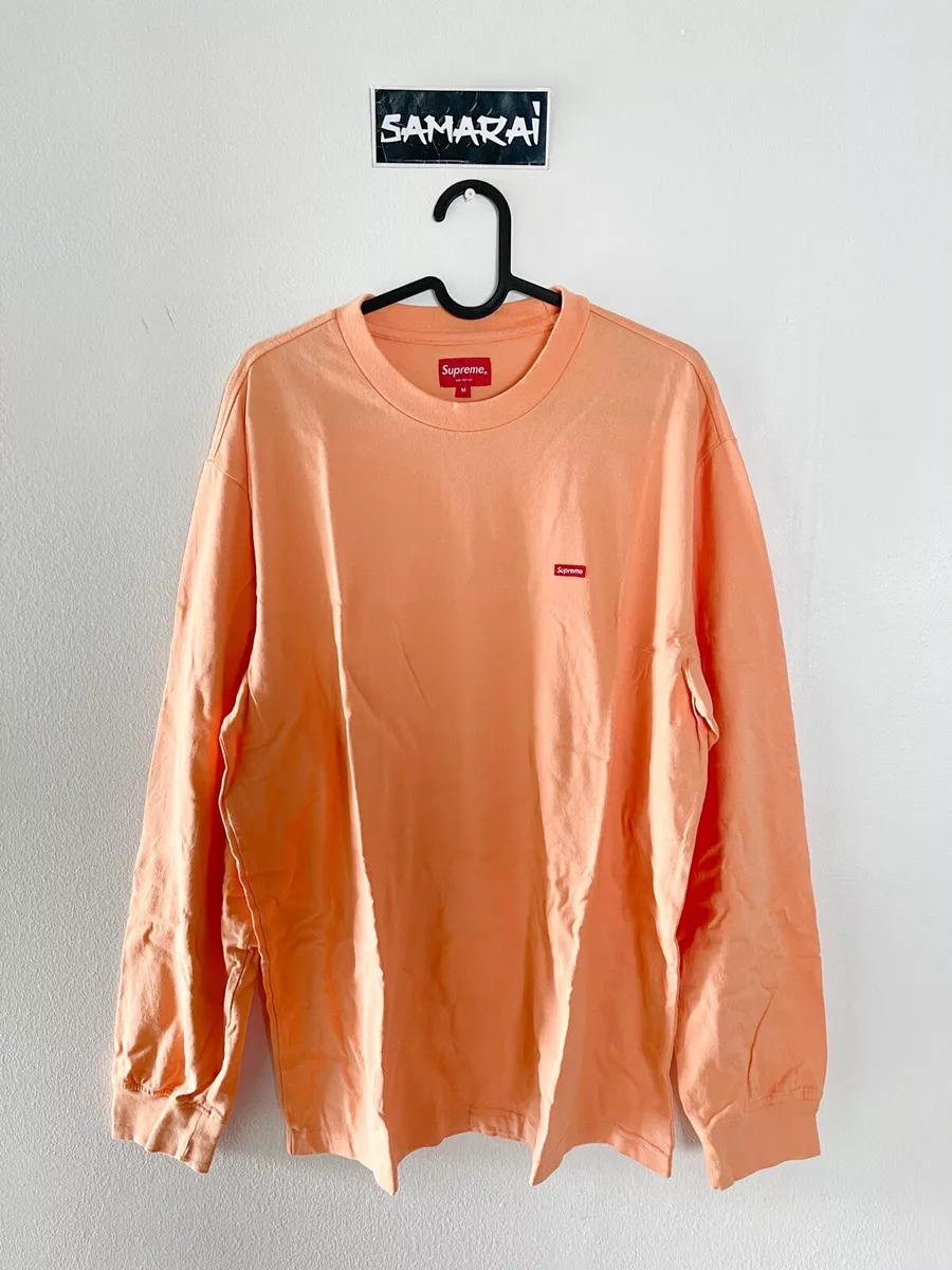 Supreme Small Box Logo Peach L/S Tee - Size Medium - long sleeve