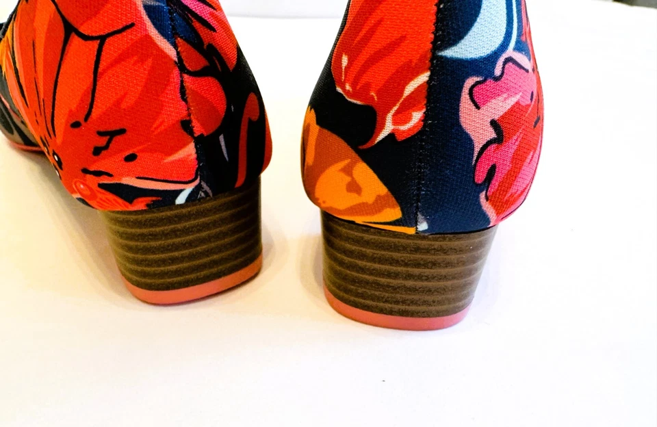 Floral fabric pumps, Ruby Shoo, heels, size 6. - Image 4 of 4