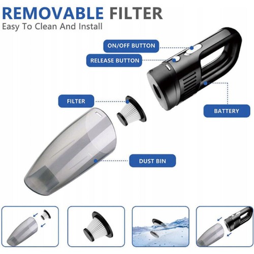 Vacuum Hand Cordless Cleaner Wet Dry Car Held Office USB Rechargeable UK New*` - Picture 7 of 12