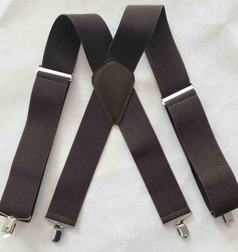 Winfox bretelle uomo vintage nero bianco larghezza 5 cm bretelle uomo bretelle 4 clip - Foto 6 di 12