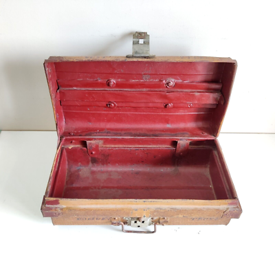 1940s Vintage Primitive Best Steel Treasure Trunk Box Old