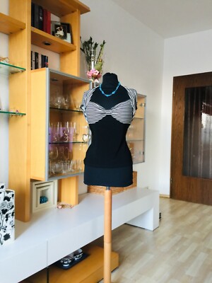 JOSEPH RIBKOFF T-Shirt Shirt Gr 38 schwarz weiß mit Bolero maritim  