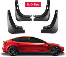 Tesla Model 3 Mud Flaps, No-Hole, ABS, 4-Piece Set, 2017-2023