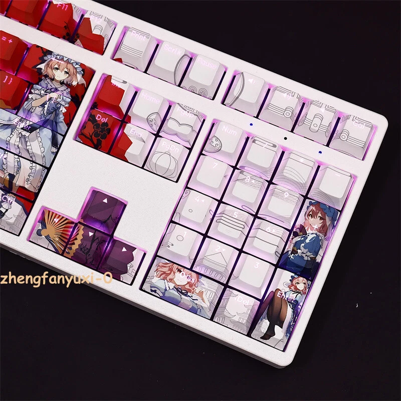 Touhou Project Saigyouji Yuyuko PBT Keycaps 108 Keys For Cherry MX Keyboard Gift - Image 4 of 4