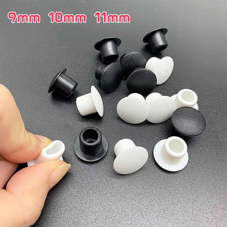 9mm 10mm 11mm Round Plastic Plugs for Holes Black Hole Plugs Screw Hole Pugs