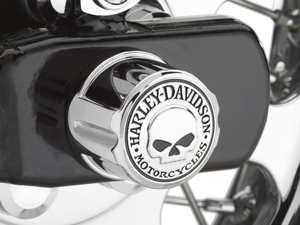 HARLEY Willie G Skull Rear Axle Nut Cover FLST FXST Softail Dyna