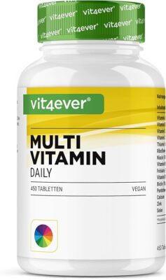 Multivitamin Daily - 450 Tabletten mit Bioaktiv-Formen - 15 Monate Vorrat, vegan