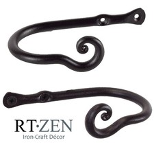 SMALL Decorative Curtain Holdbacks, Set of 2, Wrought Iron Drapery Tiebacks