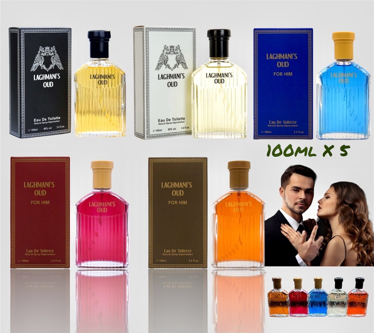 x 100ml Men's perfume Eau De Toilette Spray Gift Pack Men's