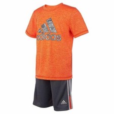 orange adidas short set