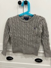 Polo Ralph Lauren Cable Knit Cotton Sweater/ Gray - Girls Sz 3T