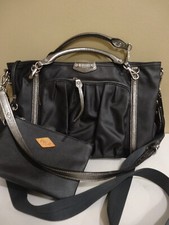 Mz Wallace Nikki Bedford Gray/silver Trim Crossbody/shoulder Handbag With Wallet
