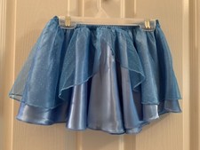 Disney Store Cinderella Girls Size 10 Blue Glitter Tulle  Satin Skirt, Snag