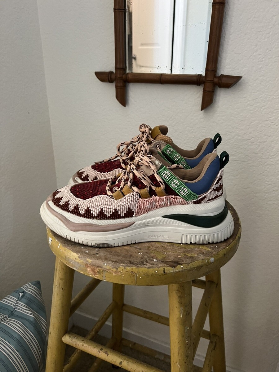 Farm Rio Beaded Platform Tennis Shoes | Size 8 | eBay