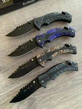 (WHOLESALE LOT x 12) ElitEdge Rescue Folder Spring Assisted Pocket Knife - 966