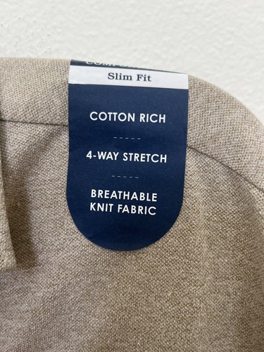 NWT The Savile Row Co Shirt Slim Fit Comfort Knit Stretch Tan 15/32-33 USA NEW - Picture 2 of 8