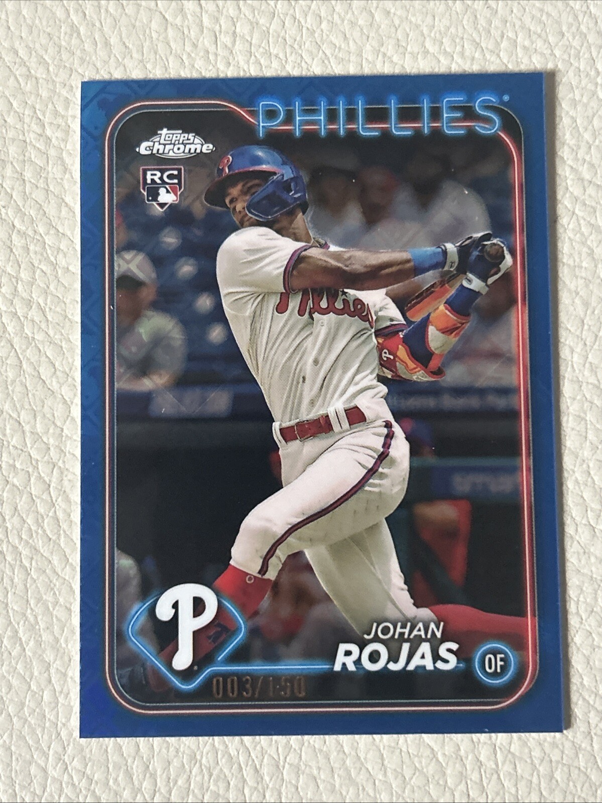 2024 Topps Chrome Logofractor Johan Rojas Blue Refractor RC #/150 #273