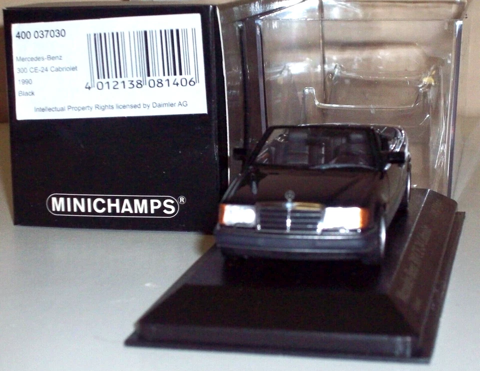 Minichamps 1/43 MERCEDES-BENZ 300 CE 24 Cabriolet 1990 400037030 Black 1 of 2016 - Immagine 4 di 4