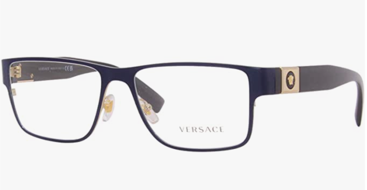 New VERSACE Rectangular Eyeglasses MOD. 1274 1468 55-17 140 Blue