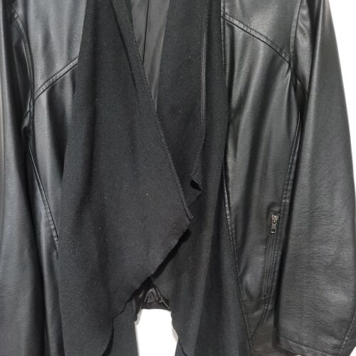 Outer Edge Black Faux Leather Long Sleeve Jacket Open Jacket style Size 1X