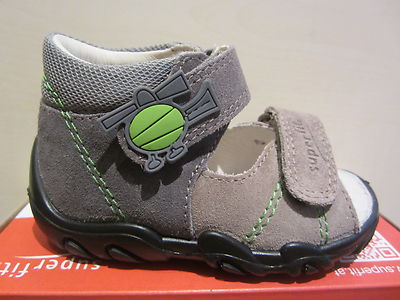 Superfit Ll - Sandals Grey/ Beige/ Green Leather Kv Leather Footbed New